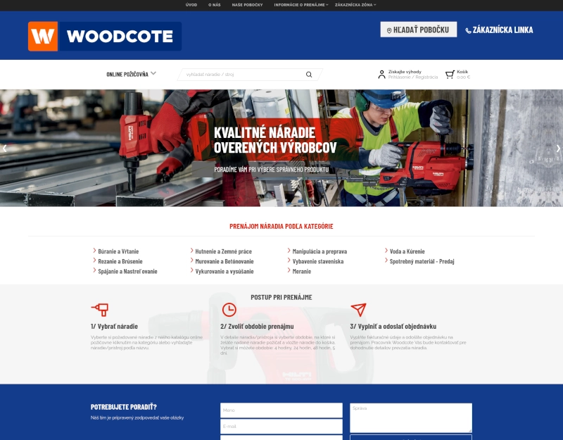ClickEshop reference - půjčovna nářadí woodcote